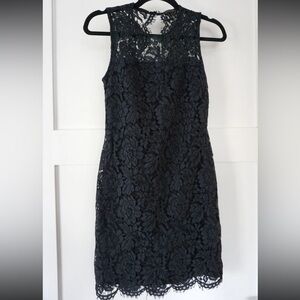 Banana Republic Womens Lace Pencil Mini Dress Navy Blue Size 2 Petite / 2P